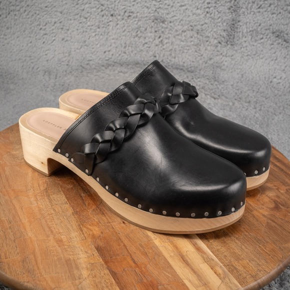 Loeffler Randall Shoes - Loeffler Randall Merrill Braided Black Leather Platform Heel Clogs Size 10 M EUC